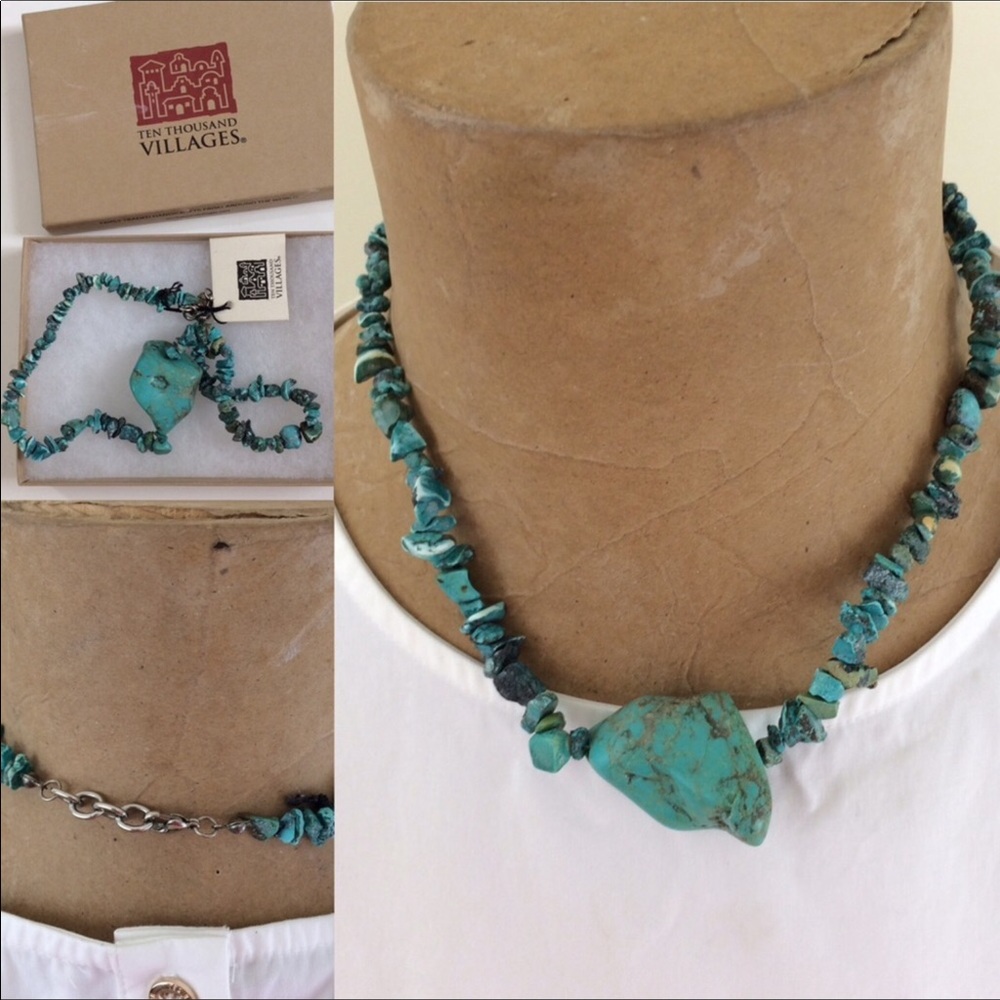 Ten Thousand Villages Turquoise necklace